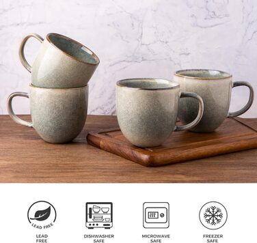 Набір глибоких тарілок GBhome з каменю (22см, 6 шт.) - для супу, пасти, страв