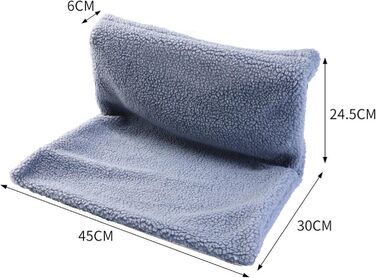 Ліжко для кота на батарею, плюшеве, сіре, 45x30 см