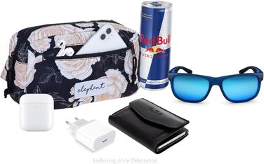 Сумка на пояс (фенні-пак) для жінок та чоловіків, велика, чорна з квітковим принтом, 13021