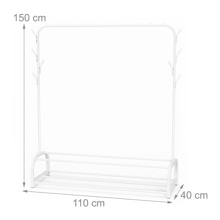 Relaxdays Clothes Rack with 2 Shelves