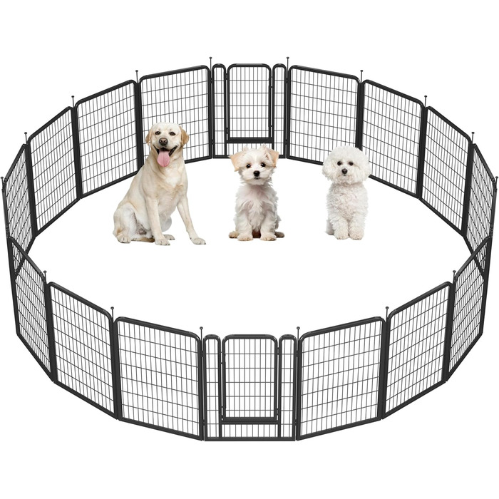 Переносний вольєр для собак Yaheetech 100 см, 16 частин, з 2 дверцятами, для дому та саду, без інструментів