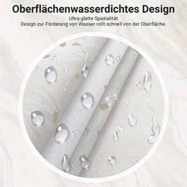 Штора для ванної кімнати 180x200 см з антигрибковим покриттям, водовідштовхувальна, поліестер, з кільцями (Phnom Penh Сірий мармур)