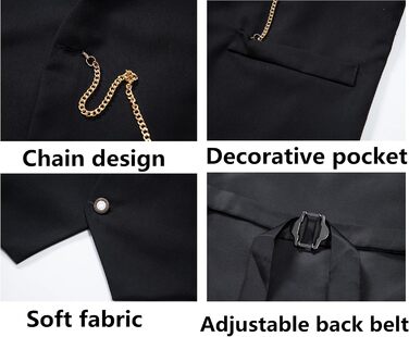 Чоловіча жилетка Miaikvs M111 чорного кольору, без рукавів, V-подібний виріз, для весілля, ділових зустрічей та повсякденного стилю