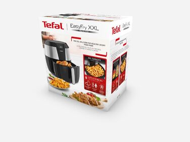 Аерофритюрниця Tefal Easy Fry XXL 5,6 л, 1850 Вт, 8 програм, електрична, без олії, нержавіюча сталь, енергозберігаюча, цифровий дисплей
