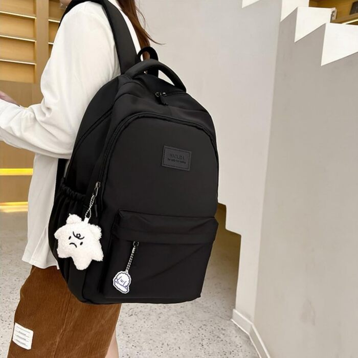 Шкільний рюкзак для дівчаток та хлопців підлітків, рюкзак для жінок та чоловіків, рюкзак для ноутбука 15,6 дюймів, повсякденний туристичний рюкзак, водонепроникний рюкзак, рюкзак для коледжу (#2 Чорний-a)