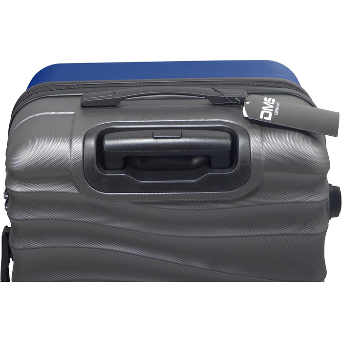 Набір валіз DMS® 7-елементів: 3 валізи (M/L/XL) з ABS-пластику, 360° колеса, кодовий замок + 4 чохли для одягу. Легкі, міцні, розширювані, для подорожей та бізнесу (Кобальтовий синій)