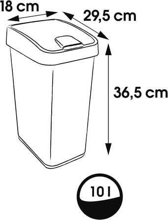 Преміум відро для сміття Keepkeeper з кришкою-відкидним механізмом, Soft Touch, 10 л, Magne, графітово-сірий колір