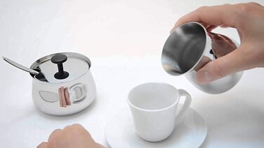 Alessi Sugar Bowl, Stainless Steel, Silver, 12 x 9 x 33.5 cm