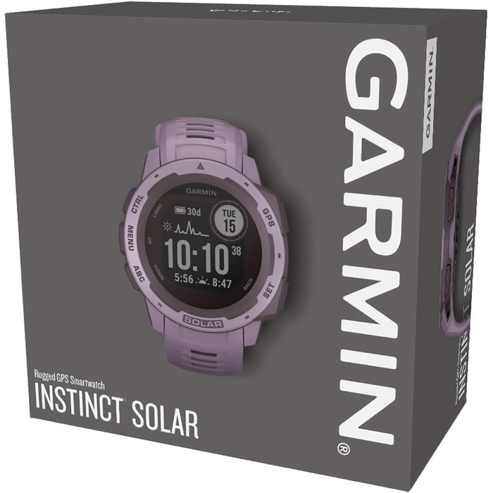 Garmin Instinct - водонепроникний GPS-годинник зі спортивними та фітнес-функціями. Вимірювання частоти серцевих скорочень на зап'ясті, фітнес-трекер та сповіщення зі смартфона. Різні моделі (Instinct Solar, Lila)