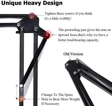 Регульований мікрофонний стійка HAUEA для студії, радіомовлення та телебачення, сумісний з Blue Yeti
