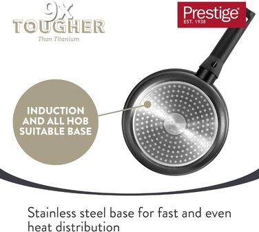 Набір сковорідок PRESTIGE 9 x Tougher: 3 шт. (21/25/29 см) з антипригарним покриттям, стійким до подряпин, індукційні, з ергономічними ручками, безпечні для духовки та посудомийної машини