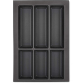 Вставка для столових приборів Orga-Box VII Design, базальтово-сіра, 326x474 мм, органайзер для кухонних ящиків Schüller, Schröder, для корпусу 40 см