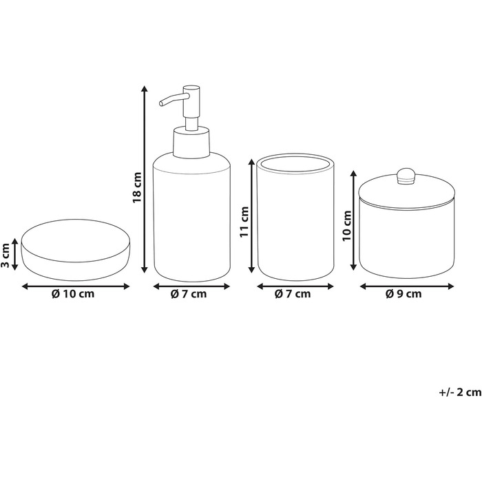 Елегасний аксесуар для ванної кімнати 4 шт. з натурального каменю Доломіт в золотому кольорі Cumana