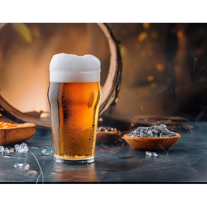 Набір келихів для пива Glasmark KROSNO 1992, 4 шт по 530 мл, для пілснера, стаута та еля, прозоре скло, придатні для посудомийки