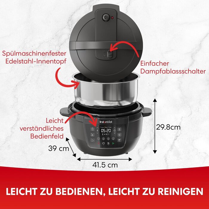 Instant Pot Plus 9-в-1: мультиварка, сковорода, рисоварка, йогуртниця, 5.7 л, нержавіюча сталь