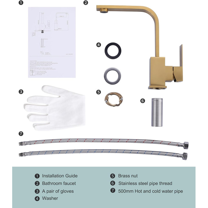Кухонний змішувач з нержавіючої сталі, поворотний на 360°, для кухні, вантажівки, ванної кімнати, золотий