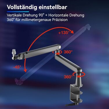Тримач для мікрофона THRONMAX S7 Tune Low Profile - регульований, з кабелеуправлінням, для стрімінгу, подкастингу, геймінгу, сумісний з Blue Yeti, HyperX QuadCast