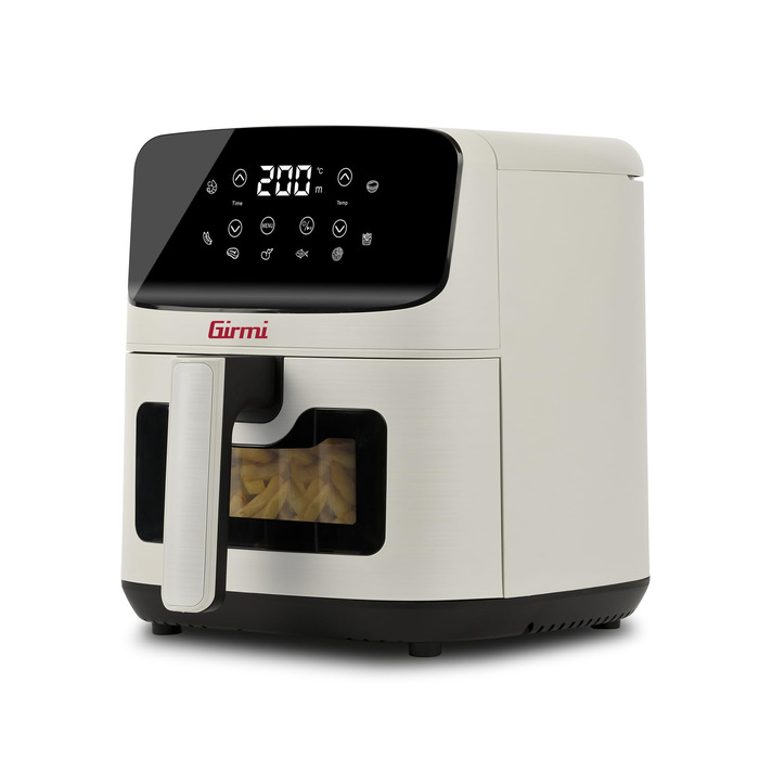 Фритюрниця електрична Girmi Ecofrit Lite 4.2л, 1400 Вт, з цифровим дисплеєм, 8 програм, таймер, регулювання температури, без BPA/PFOA, книга рецептів