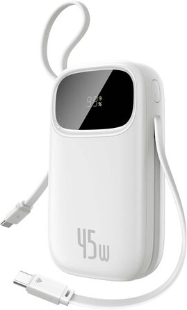 Power Bank Baseus QPow3 20000mAh 45W з 3 USB-C та 1 USB-A, LED дисплеєм, PD3.0, QC4.0, з кабелями, для iPhone, iPad, Galaxy