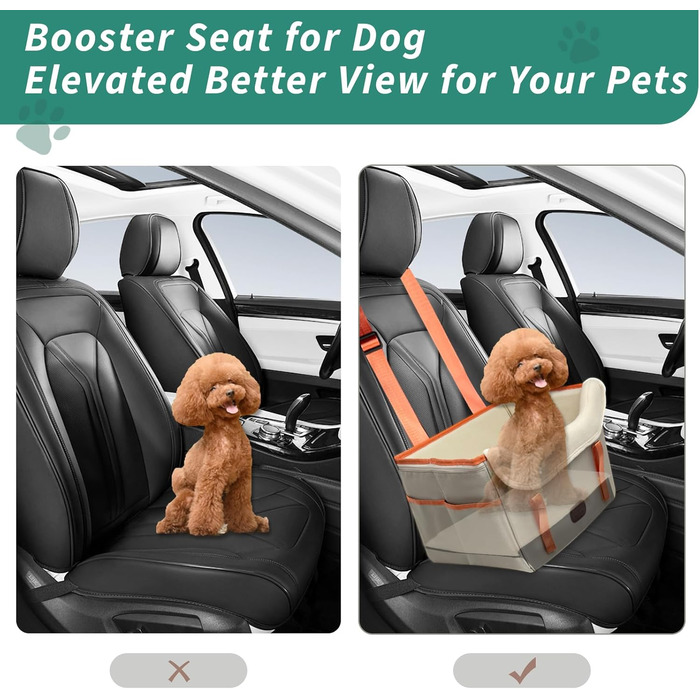 Автокрісло для собак Threedokke - зручне та безпечне автокрісло для маленьких собак до 6 кг (Khaki)