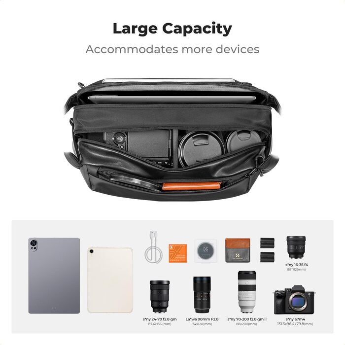 Сумка для камери K&F Concept, велика фотосумка, сумісна з Canon/Nikon/Sony/DJI Mavic