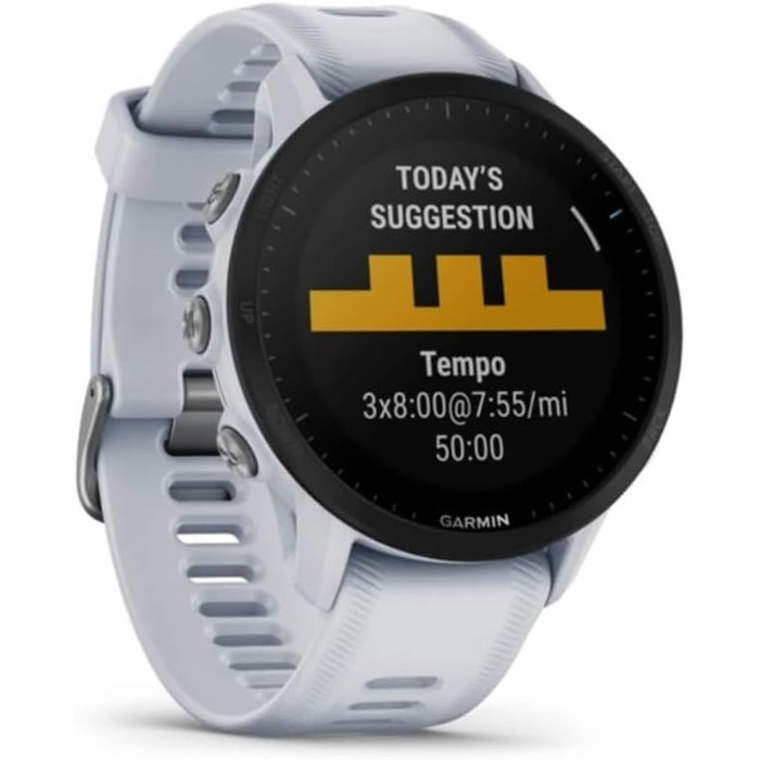 Garmin Forerunner 955: GPS-годинник для триатлонів, бігу, білий, з тривалим акумулятором
