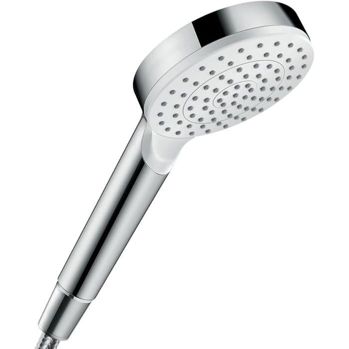 Душова лійка Hansgrohe Crometta EcoSmart, 6 л/хв, ручна, 2 режими, діаметр 100 мм, з антинакипним покриттям, білий/хром