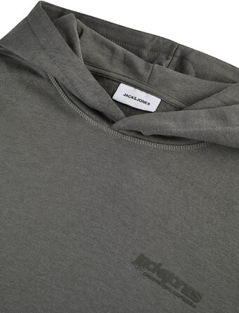 Чоловічий худі JACK & JONES Relaxed Fit з принтом JWHINTERLUDE, світло-сірий (Castlerock), розмір L