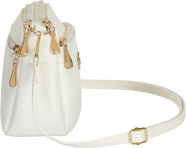 Сумка жіноча через плече біла з тисненням, легка PU шкіра, елегантна сумка-месенджер