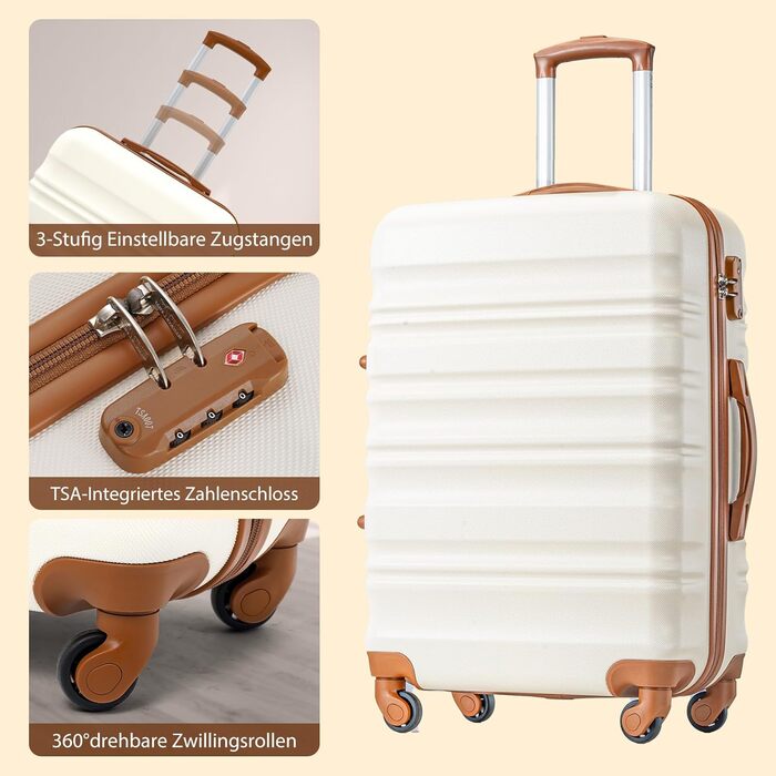 Валіза COOLIFE з жорстким корпусом, тріскачка, валіза для подорожей з TSA-замком та 4 колесами (Зелений, Набір валіз)