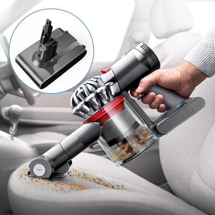 Запасний акумулятор 6000mAh для пилососів Dyson V7, SV11 Animal, Fluffy, Absolute, Trigger, Motorhead Pro, Car+Boat. З 3 фільтрами.