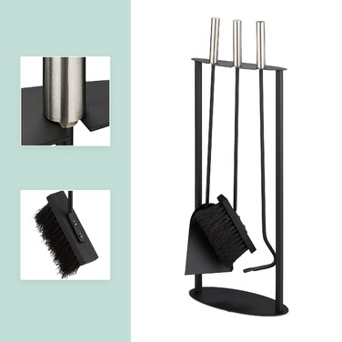 Relaxdays 4-Piece Fireplace Set