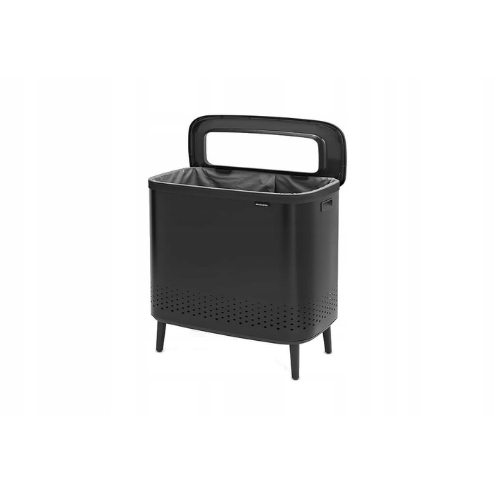 Кошик для білизни BRABANTIA Bo 60 л — сталевий, чорний матовий