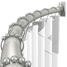 Вигнута штанга для душу, регульована 109,9-183,9 см, нержавіюча сталь, алюміній, для ванної кімнати