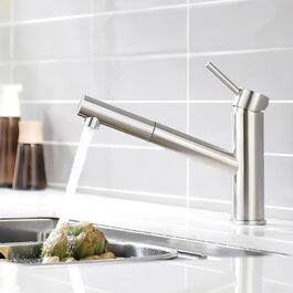 Кухонний змішувач AIMADI висувний чорного кольору з 3-ма режимами, душовою насадкою, шлангом 38 см, однорідний змішувач для холодної та гарячої води, підходить для раковини та кухонного острова. Змішувач для кухні з водоспадом, чорний (з матовою обробкою)