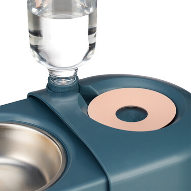 Relaxdays Blue Food Bowl with Water Dispenser