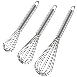 Набір вінчиків з нержавіючої сталі, 3 шт. (8', 10', 12') для приготування, збивання та змішування