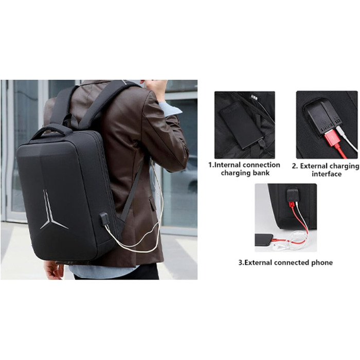 Dpofirs Mini Travel Bag, Starlink Travel Backpack, Waterproof Storage Case, with USB Charging Port, Satellite Dish Backpack, for Starlink Adapter Cable Mounting Kit