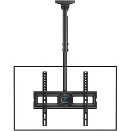 Full-Motion TV Ceiling Mount - Tilting and Swiveling, Adjustable for 26-65 inch Screens, 50kg Capacity, VESA 400x400mm