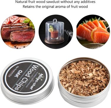 Тріски для коптирки та коктейльного смокера, 8 смаків, тріски з дерева, тріски для смокера, легко використовувати, тріски для віскі