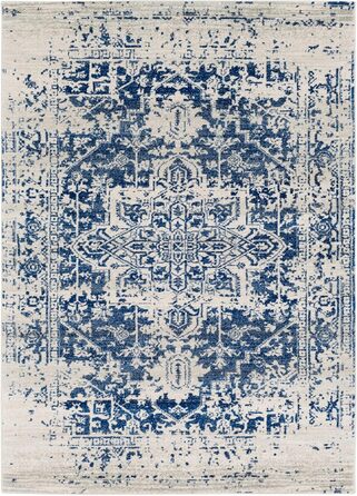 Surya Syracuse Vintage Rug Large - Rug Living Room 200x274 cm, Dining Room, Bedroom - Oriental Rug Boho Style - Carpet Living Room, Colorful Pattern, Blue and Beige Blue and Beige 200 x 280 cm
