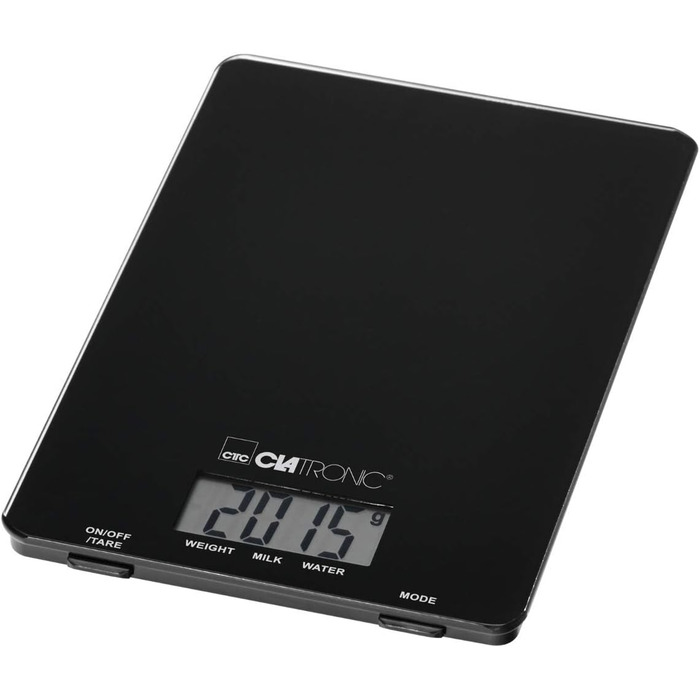 Кухонні ваги Clatronic KW 3626: скло, до 5000 г, тара, LCD-дисплей