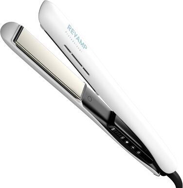 Professional Ceramic Hair Straightener & Curler with LCD Display - Infrared Technology, Ionic Plates, Adjustable Temperature (80-235°C), 3m Cable, Hair Care Oils