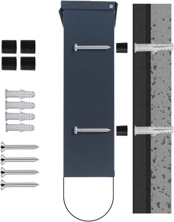 Поштовий ящик Zedelmaier XXL з нержавіючої сталі, індивідуальне гравіювання, 35x35 см, 4 ключі, для листів B5/C4, з газетницею, RAL 7016 Антрацит