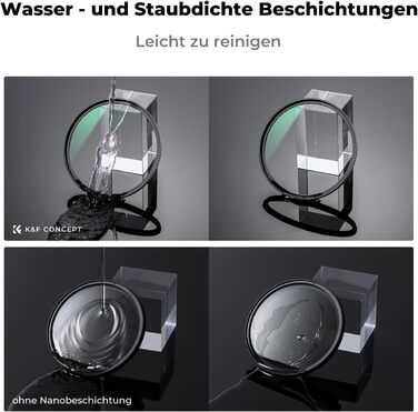 Набір фільтрів K&F Concept Nano X-Serie 58mm: поляризаційний фільтр, UV-фільтр, кришки об'єктива (2 шт.), серветки для чищення (3 шт.)