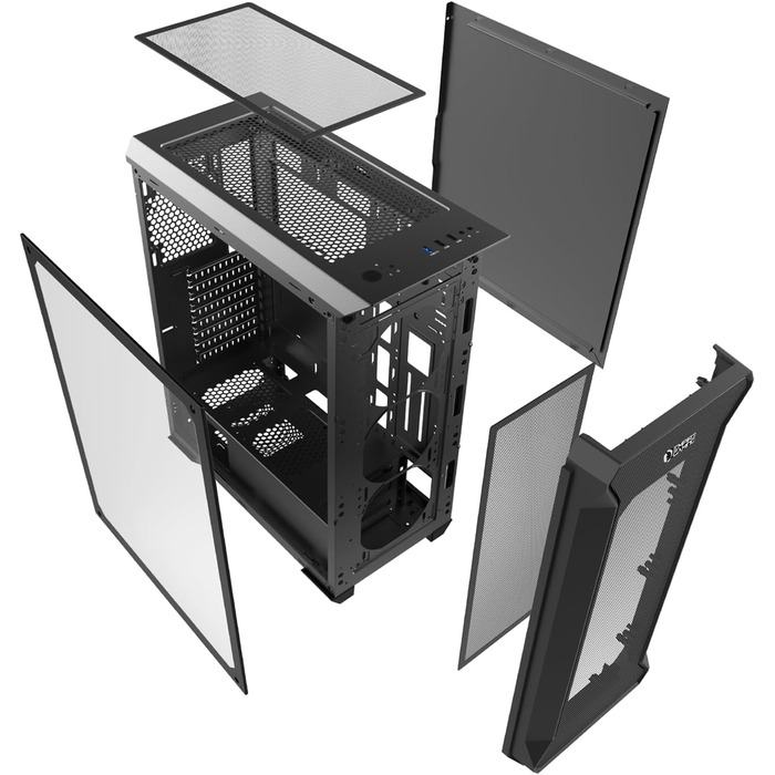 Ігровий корпус для ПК Empire Gaming Darkwitcher ATX, ARGB, металева сітка, загартоване скло, 4 PWM вентилятори 120мм, чорний