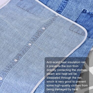 Покривало для прасувальної дошки, 100% бавовна, посилене тришарове, сіре, 110-125 x 30-42 см