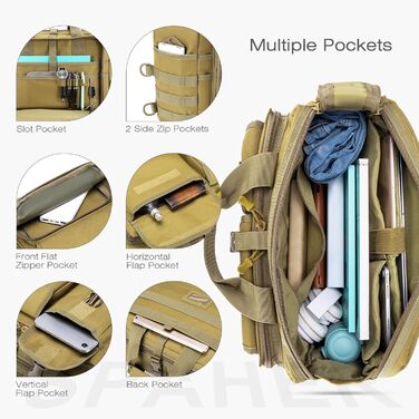 SPAHER Work Bag for Men Laptop Bag 14/15.6/17.3 Inch Messenger Bag Pilot Bag Briefcase Men Tactical Bag Military Bag Carry Bag Shoulder Bag for Men