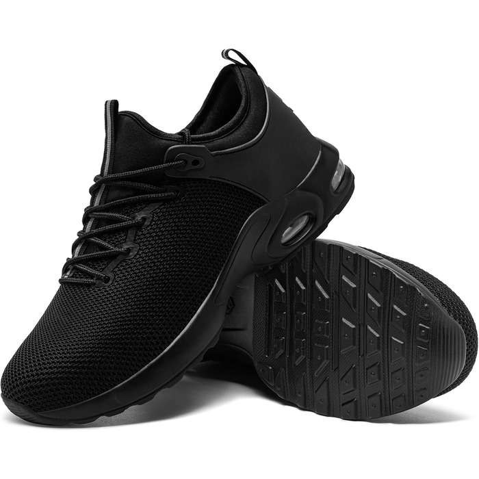 Чоловічі робочі черевики LARNMERN: водонепроникні, зручні, з металевим підноском, slip-on, чорні, 44 EU