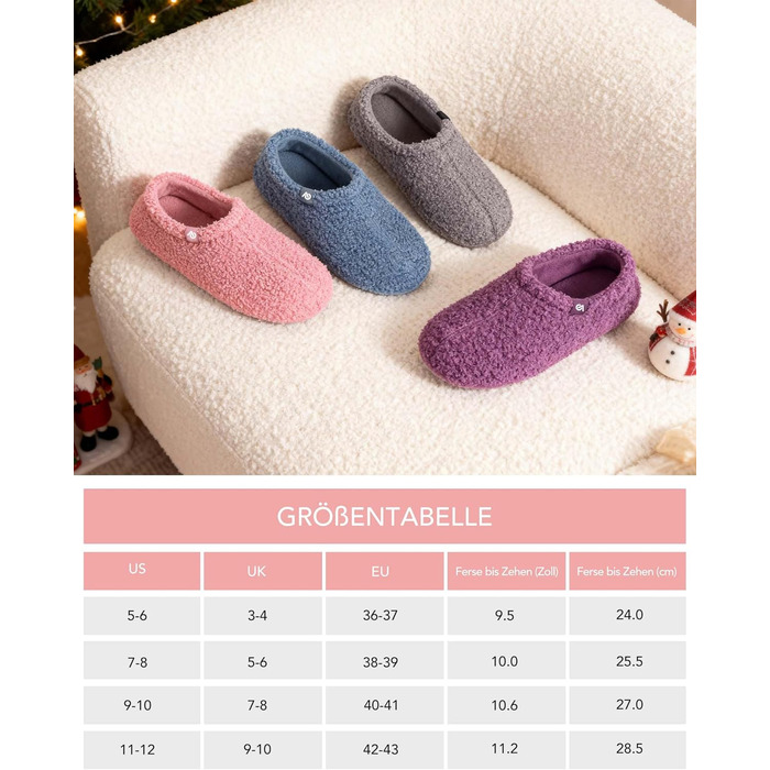 В'язані домашні тапочки VeraCosy з піною-пам'яттю та м'яким підкладкою Polar Fleece, рожеві, 40/41 EU